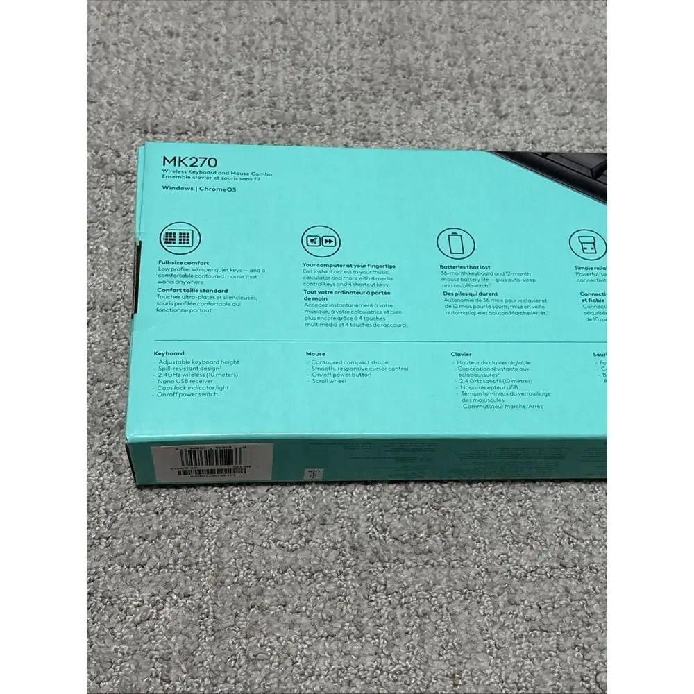 Logitech MK270 wireless keyboard and mouse combo New In Box